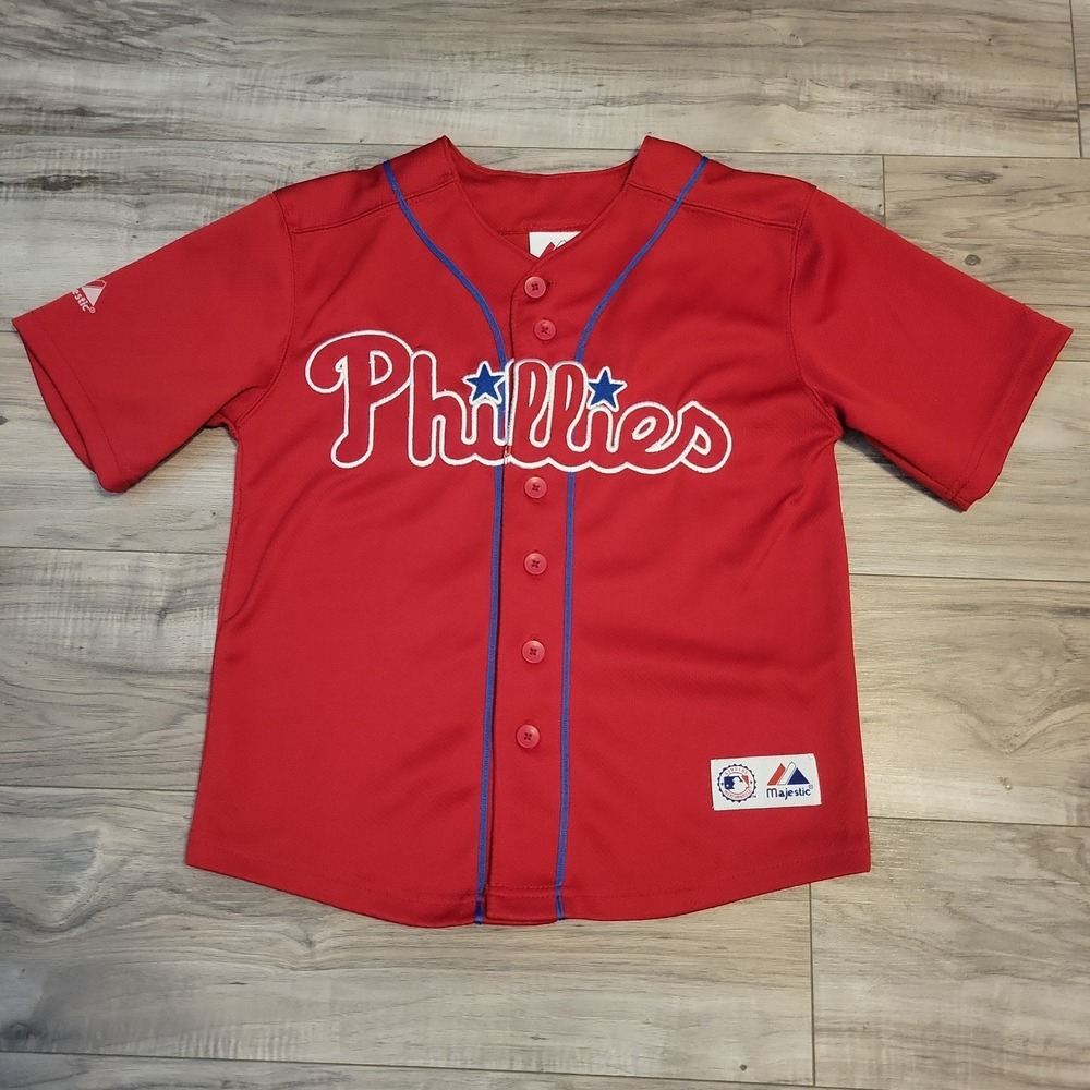 Chase Utley Philadelphia Phillies Jersey Baseball Youth Large Majestic MLB